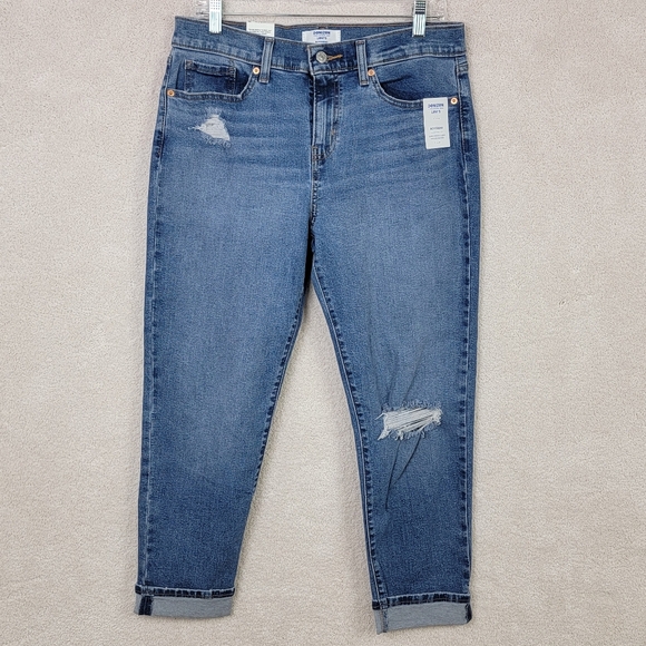 Levi's Denizen Boyfriend Mid Rise Distressed Denim Blue Jeans 4/27 NEW - Picture 1 of 15